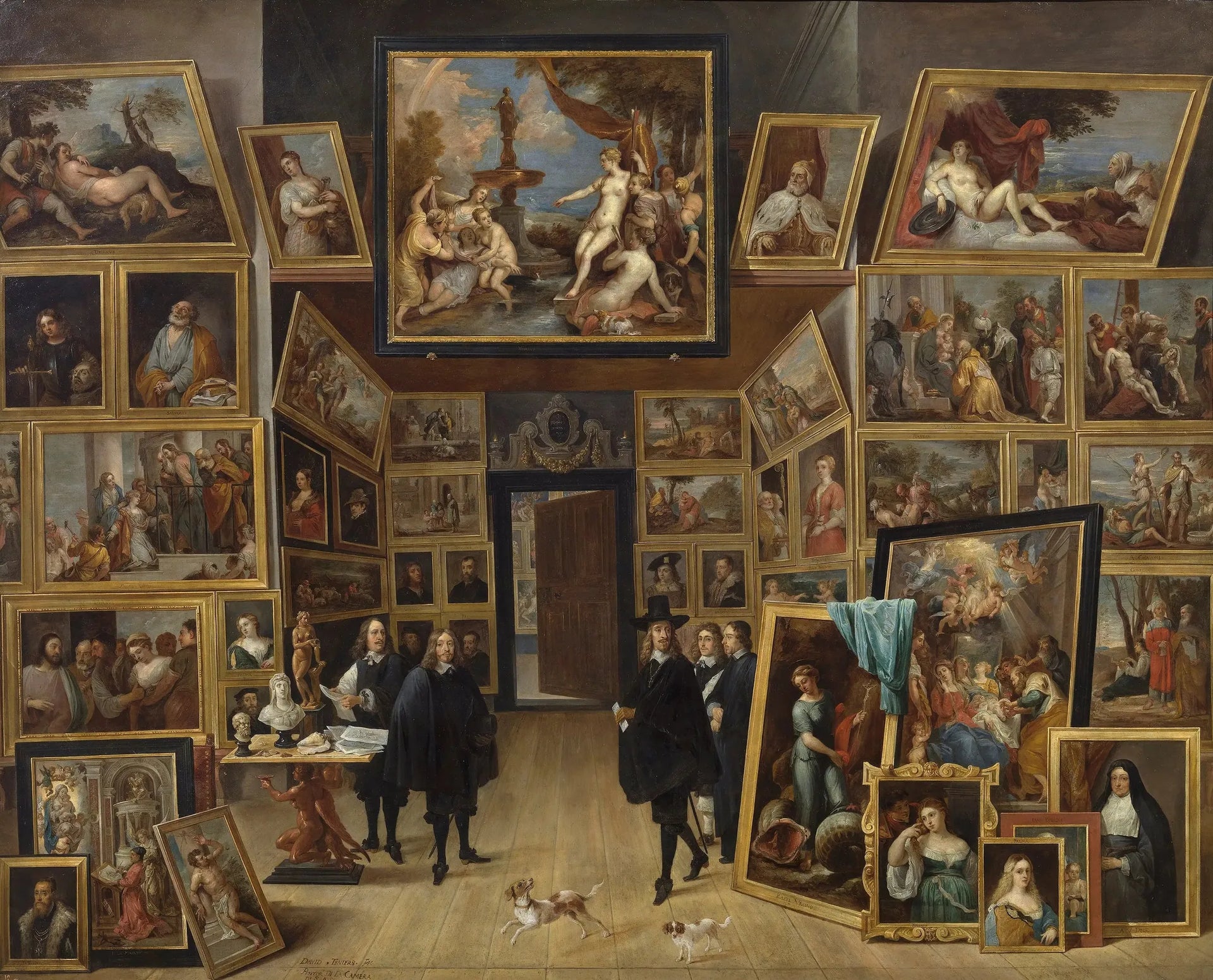 L'Archiduc Léopold-Guillaume dans sa galerie de peinture à Bruxelles - David Teniers le Jeune image 1 copie peinte à la main à l’huile