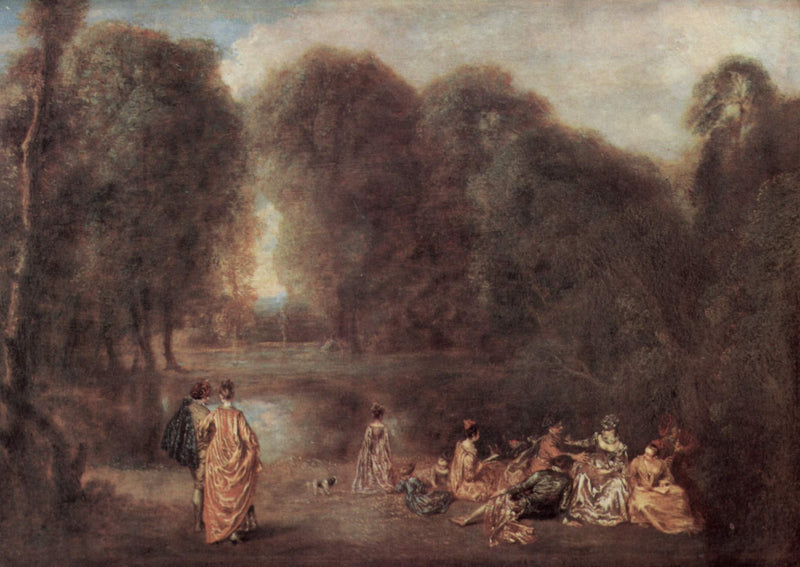 L'Assemblea in un parco - Antoine Watteau