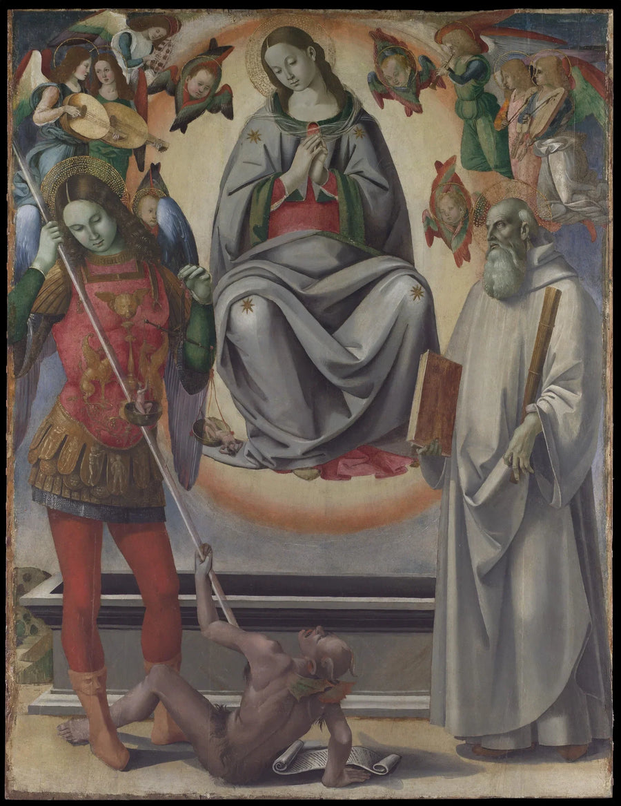 L'Assunzione della Vergine con i santi Michele e Benedetto - Luca Signorelli
