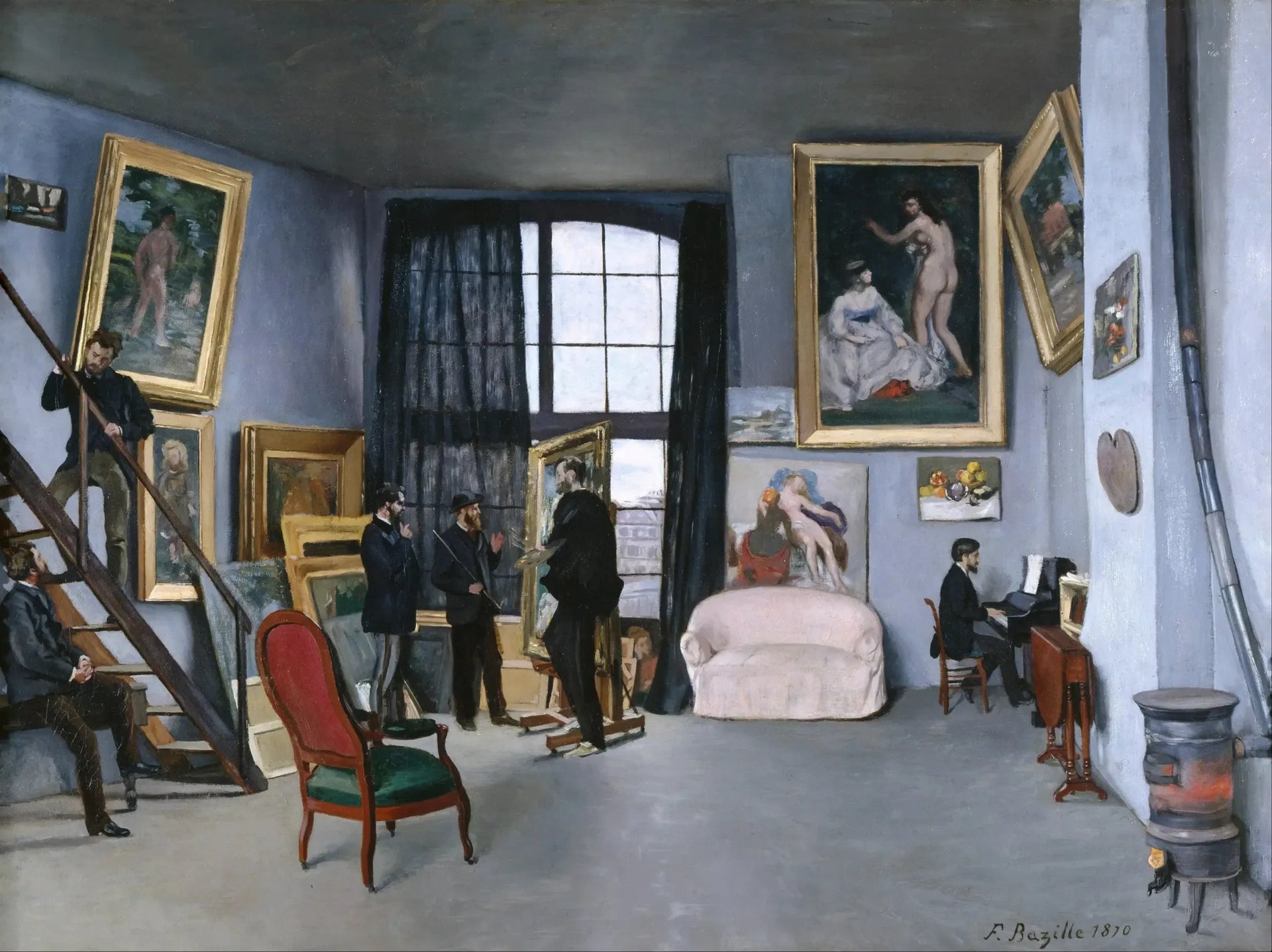 L'Atelier de la rue de la Condamine - Frédéric Bazille image 1 tableau peint à l’huile sur toile
