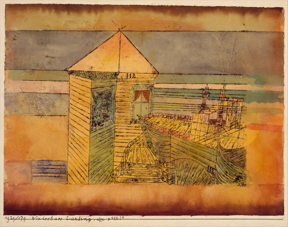 L'atterrissage miraculeux, ou le « 112 ! » - Paul Klee image 1 reproduction artisanale de tableau
