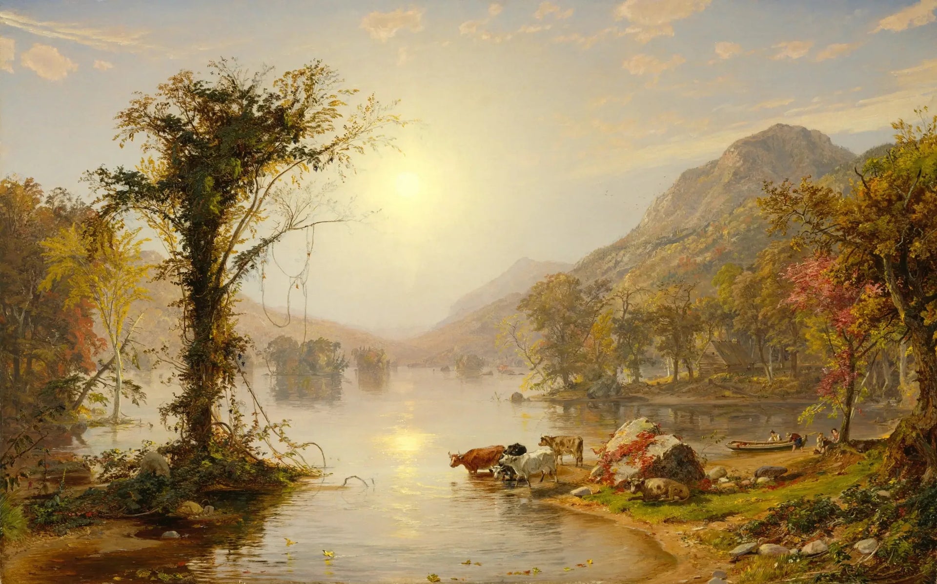 L'automne sur le lac Greenwood - Jasper Francis Cropsey image 1 reproduction artisanale de tableau