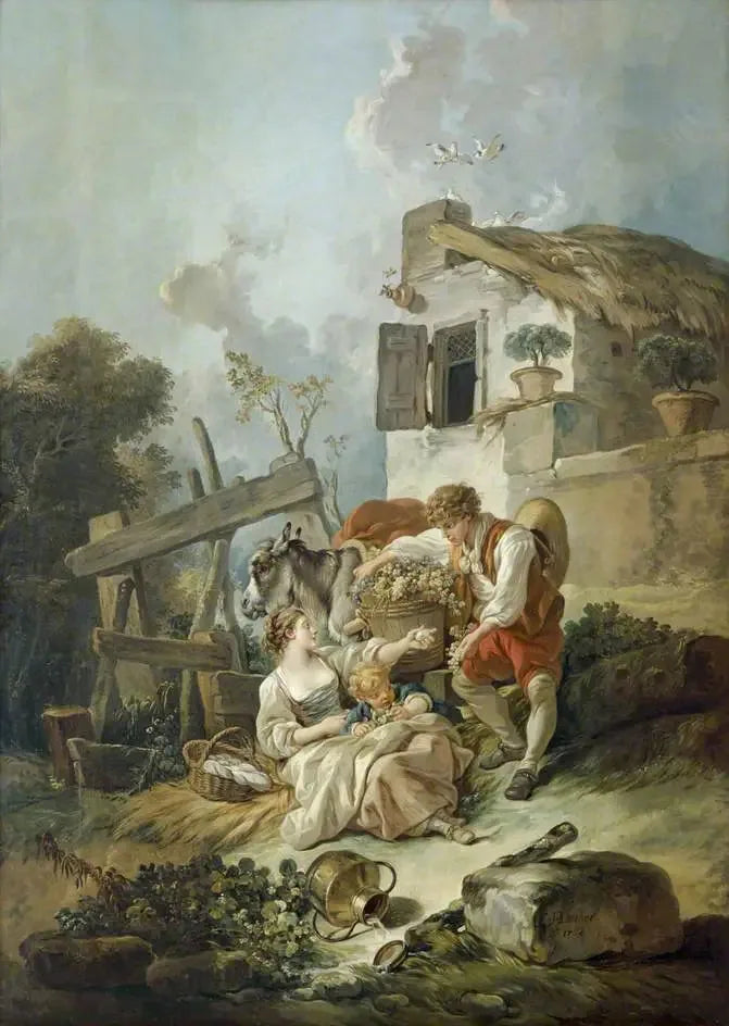 L'échange de produits - François Boucher image 1 tableau peint à l’huile sur toile