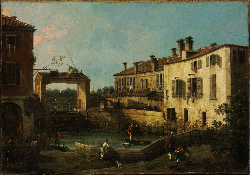 La chiusa di Dolo - Canaletto