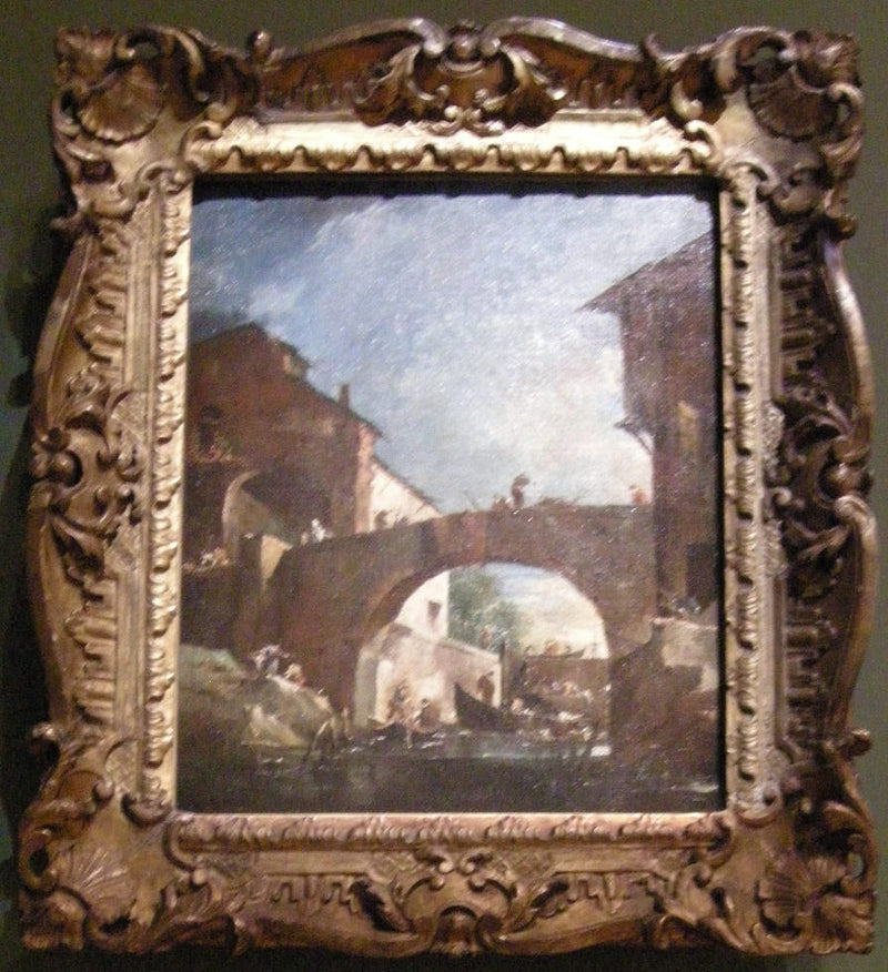 La chiusa di Dolo sulla Brenta: Capriccio - Francesco Guardi