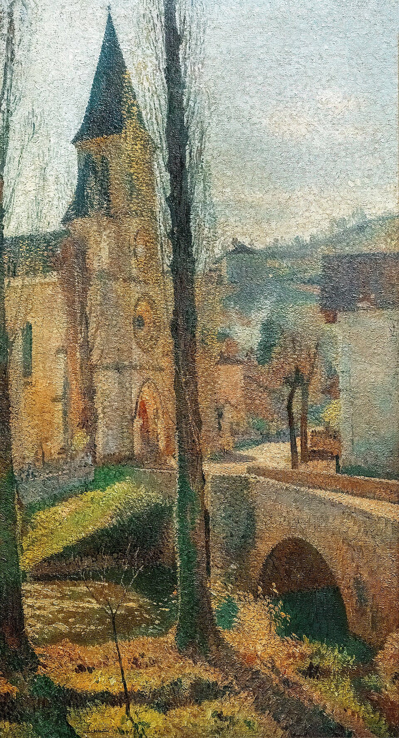La chiesa di Labastide-du-Vert e il ponte - Henri-Jean Guillaume Martin