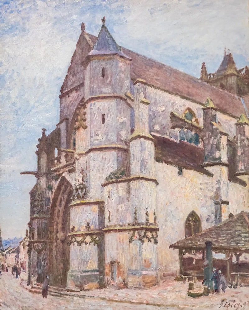 La Chiesa di Moret, tempo piovoso al mattino - Alfred Sisley