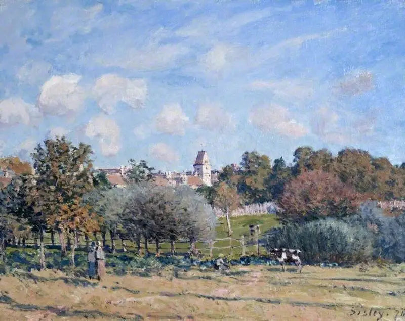 La Chiesa di Noisy-le-Roi, effetto autunnale - Alfred Sisley