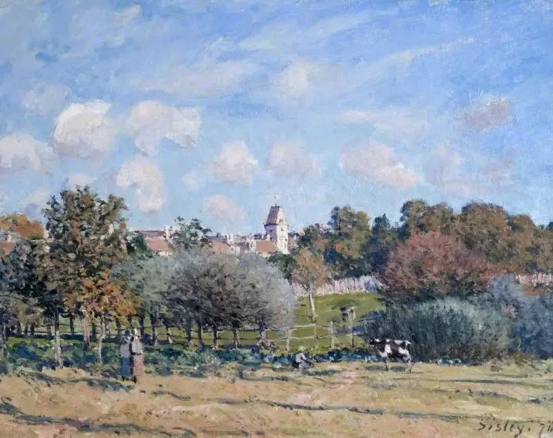 La Chiesa di Noisy-le-Roi, effetto autunnale - Alfred Sisley
