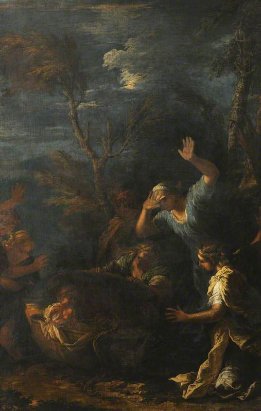L'enfant Érichthonios remis aux filles de Cécrops - Salvator Rosa image 1 reproduction de peinture à l’huile