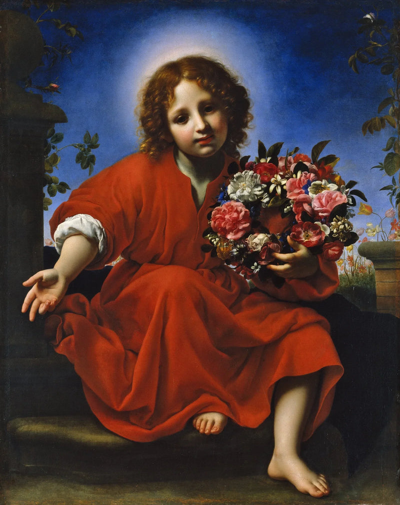 Il Bambino Gesù con una corona di fiori - Carlo Dolci