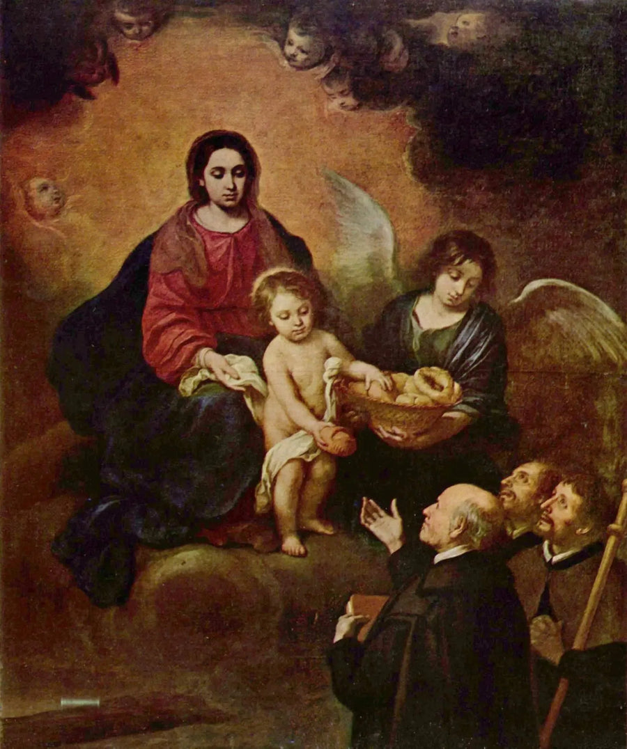 Il Bambino Gesù che distribuisce pane ai pellegrini - Bartolomé Esteban Murillo