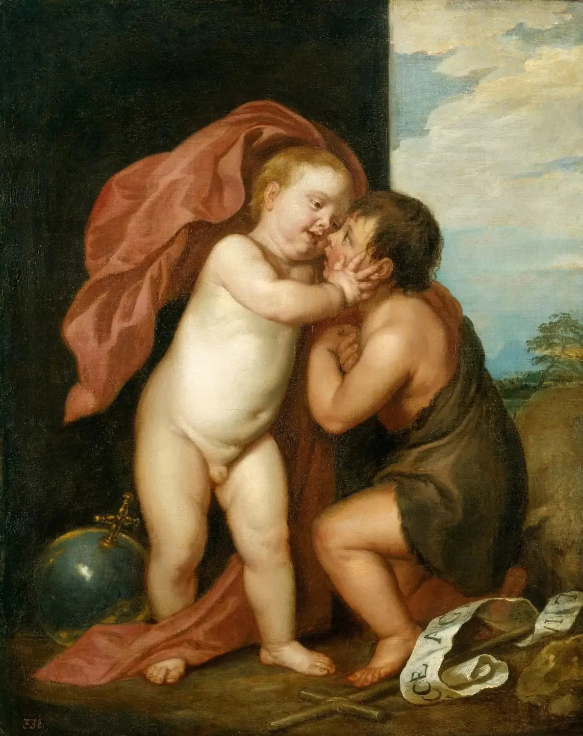 L'Enfant Jésus et saint Jean-Baptiste - Antoine van Dyck image 1 tableau peint à l’huile sur toile