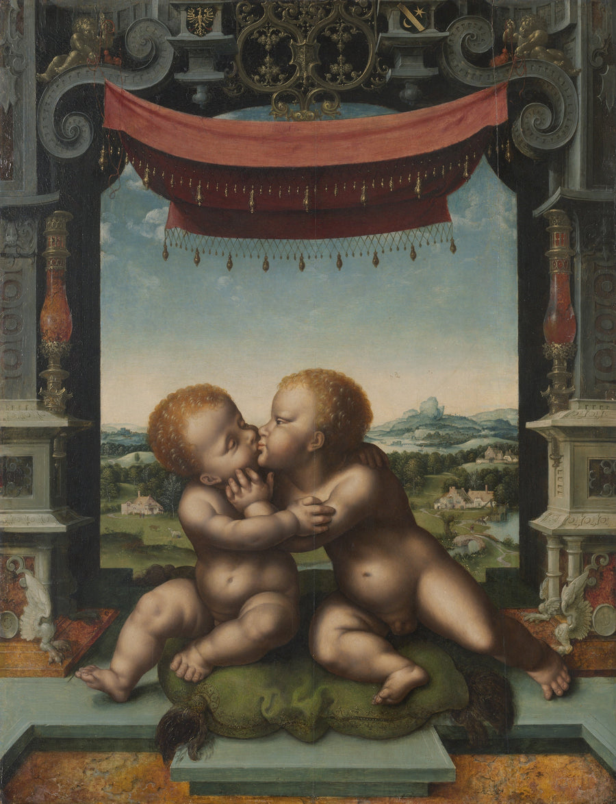 L'Enfant Jésus e san Giovanni Battista che si abbracciano - Joos van Cleve