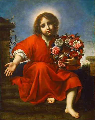 L'infante Gesù invita l'anima cristiana a incoronarla secondo il Cantico dei Cantici - Carlo Dolci