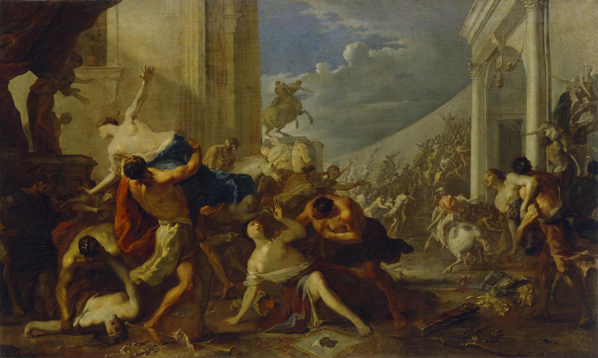 L'enlèvement des Sabines - Johann Heinrich Schönfeld image 1 copie peinte à la main à l’huile