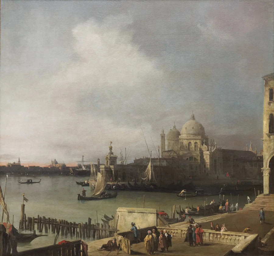 L'Entrée du Grand Canal, avec Santa Maria della Salute e il canal della Giudecca, vue dall'estremità occidentale del Molo