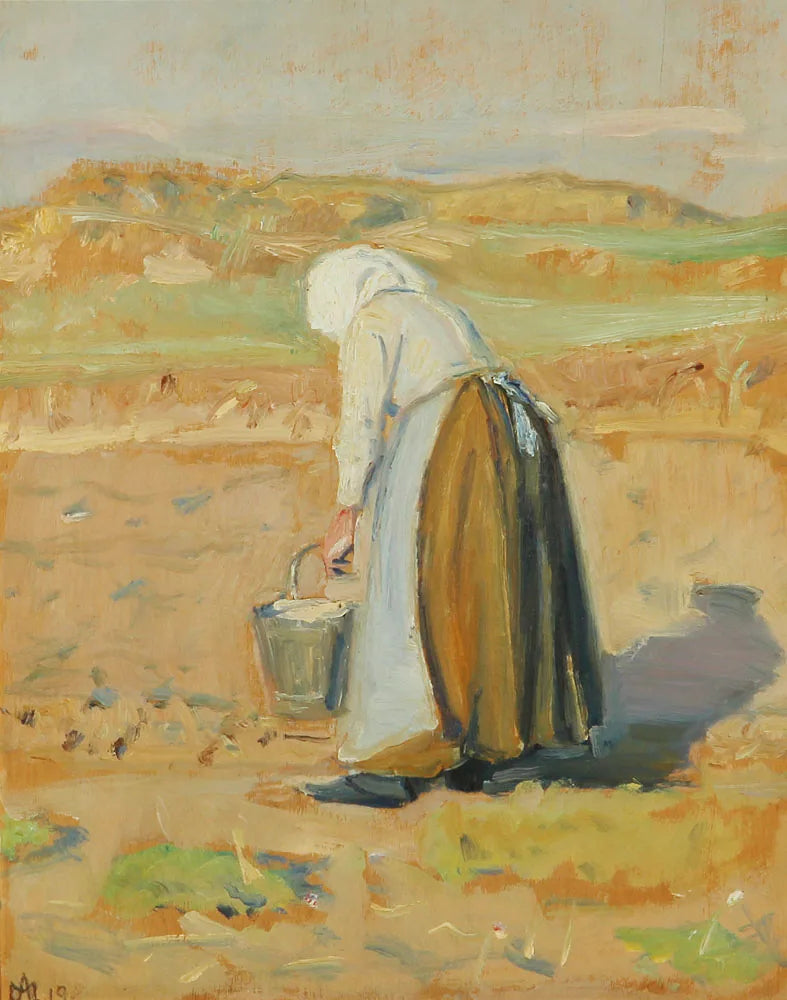 La moglie di Ole Markström lavora in spiaggia. - Michael Peter Ancher