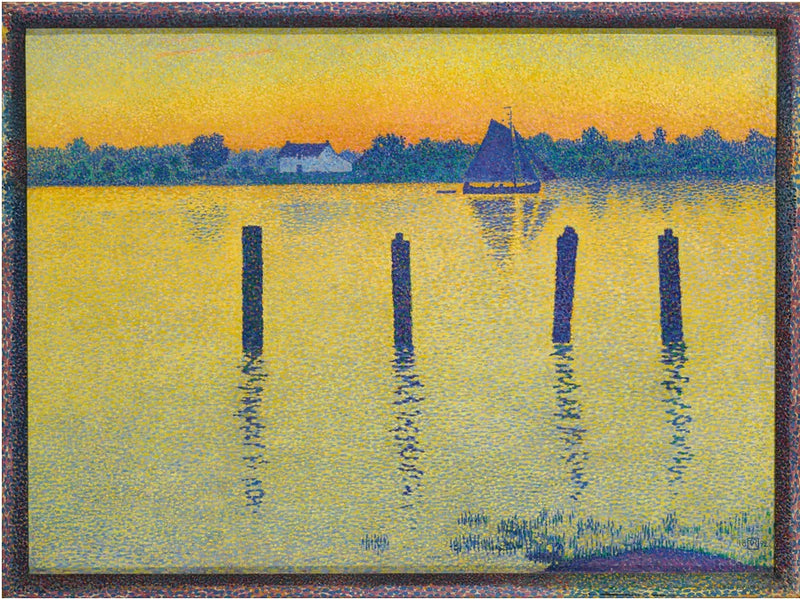 La Schelda a monte di Anversa, di sera - Theo van Rysselberghe