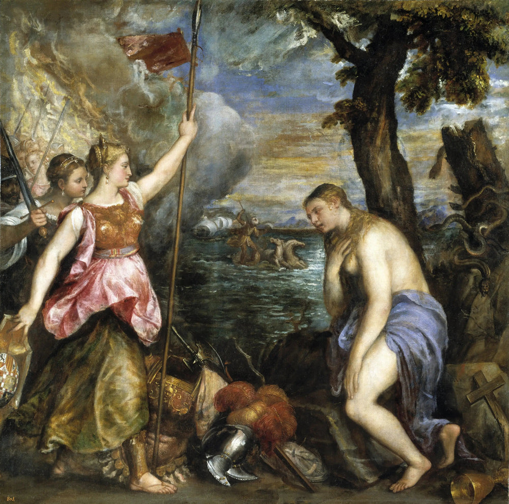 L'Espagne au secours de la religion - Titian image 1 copie peinte à la main à l’huile