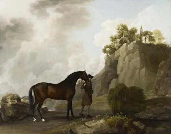 L'étalon arabe del marchese di Rockingham condotto da un maniscalco a Creswell Crags - George Stubbs