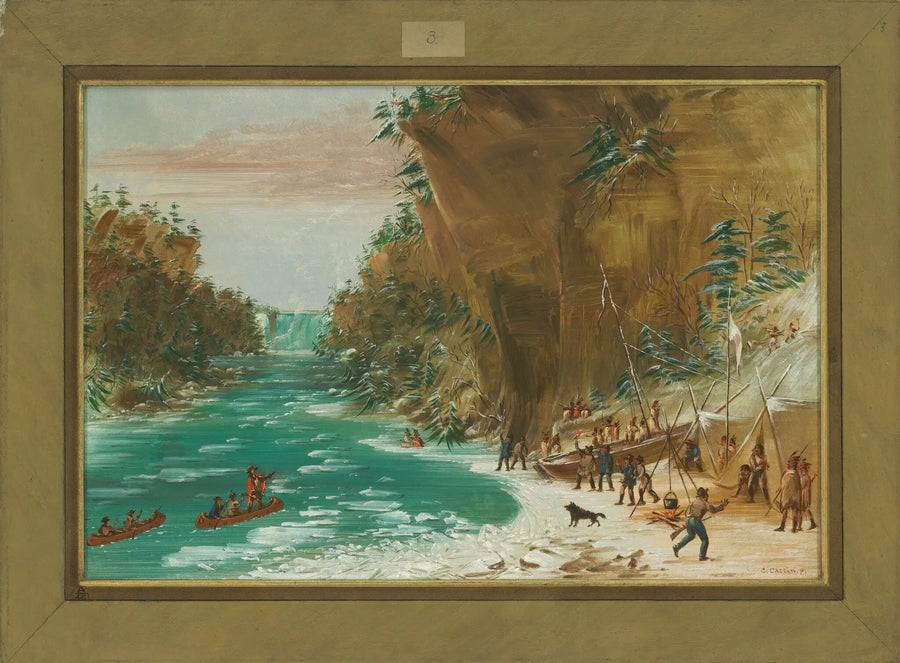 L'espedizione campe sotto le cascate del Niagara. 20 gennaio 1679 - George Catlin