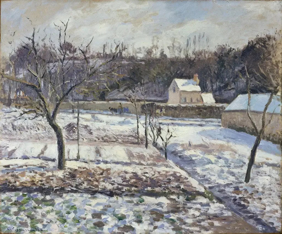 L'Hermitage, Pontoise, effetto di neve - Camille Pissarro