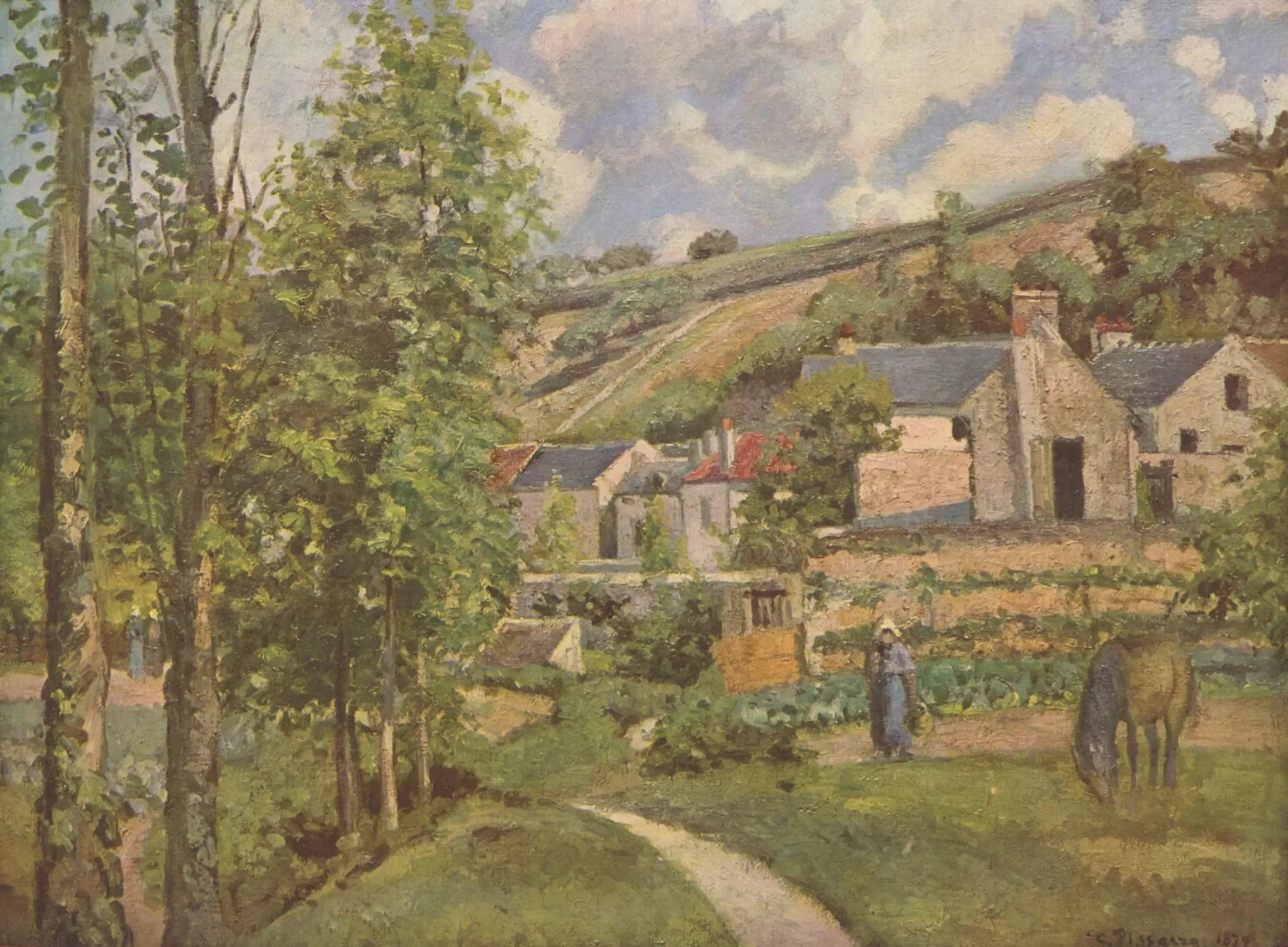 L'Hermitage, près de Pontoise 1874 - Camille Pissarro image 1 reproduction artisanale de tableau