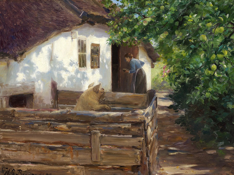 L'ora del pasto del maiale. - H. A. Brendekilde