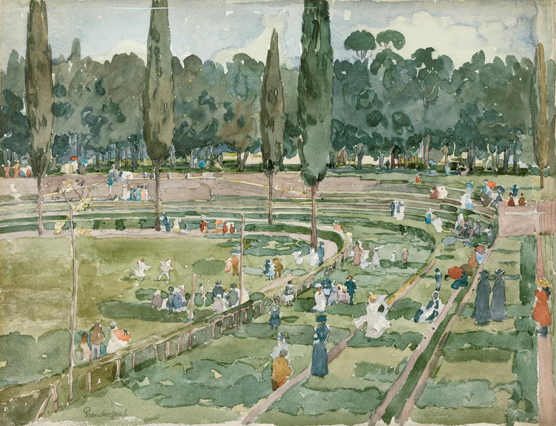 L'ippodromo (Piazza Siena, Jardins Borghèse, Roma) - Maurice Prendergast