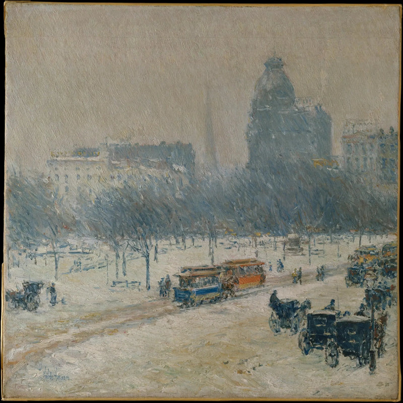 L'inverno a Union Square - Childe Hassam