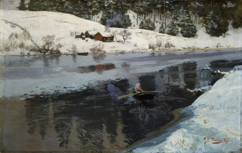 Inverno sulle rive del fiume Simoa - Frits Thaulow