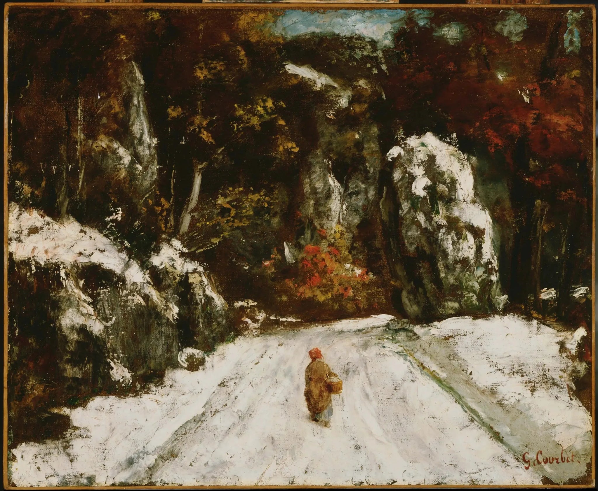 L'hiver dans le Jura - Gustave Courbet image 1 reproduction artisanale de tableau