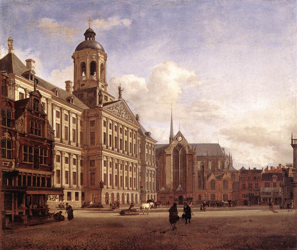 L'Hôtel de ville d'Amsterdam - Adriaen van de Velde image 1 reproduction artisanale de tableau