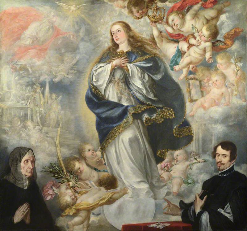 L'Immaculée Conception avec deux donneurs - Juan de Valdés Leal image 1 copie de tableau peinte à la main