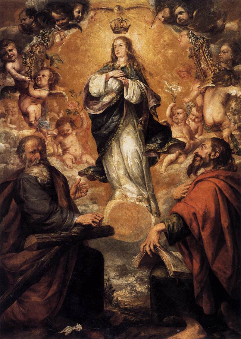 L'Immaculée Conception avec Saint André et Saint Paul - Juan de Valdés Leal image 1 copie de tableau peinte à la main
