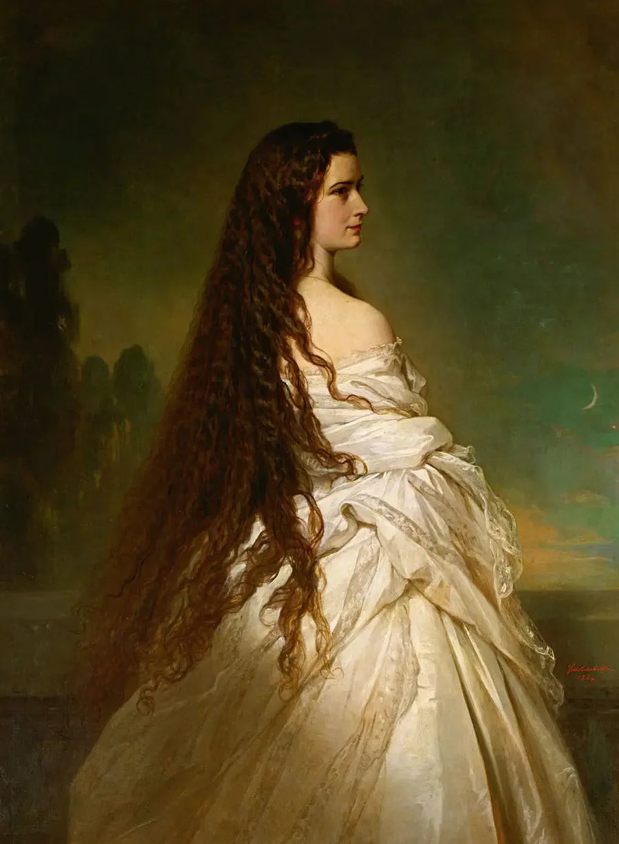 L'imperatrice Elisabetta d'Austria con i capelli sciolti e una ginocchiera - Franz Xaver Winterhalter
