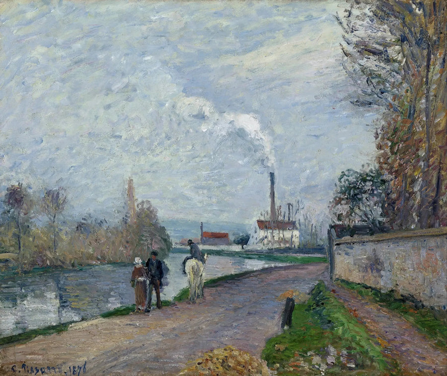 L'Oise a Pontoise, tempo grigio - Camille Pissarro