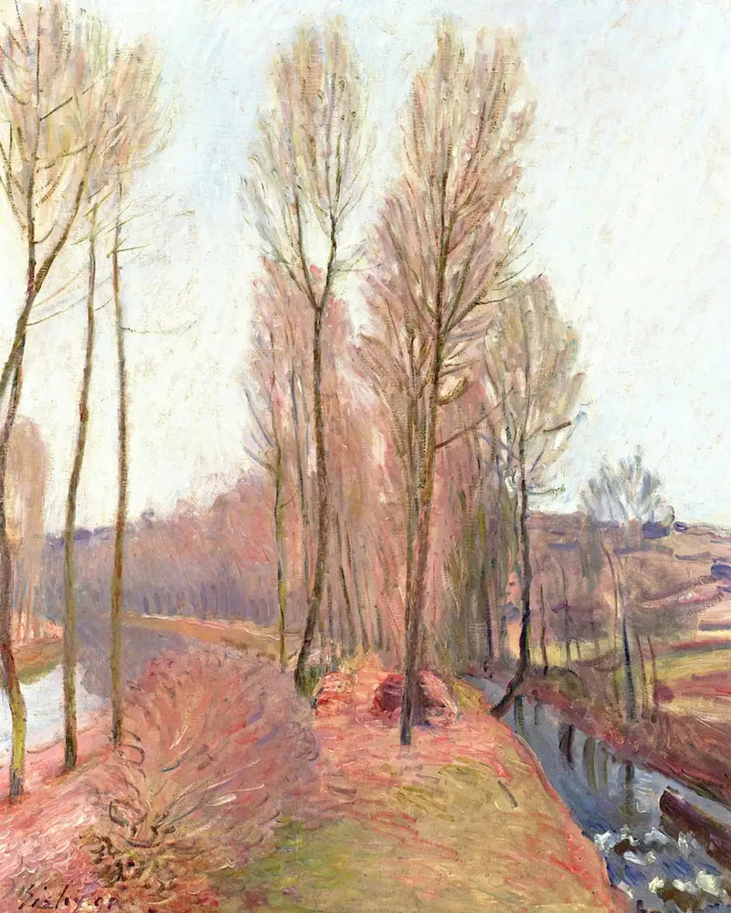 L'Orvanne e il canale del Loing in inverno - Alfred Sisley