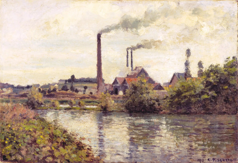 La fabbrica a Pontoise - Camille Pissarro