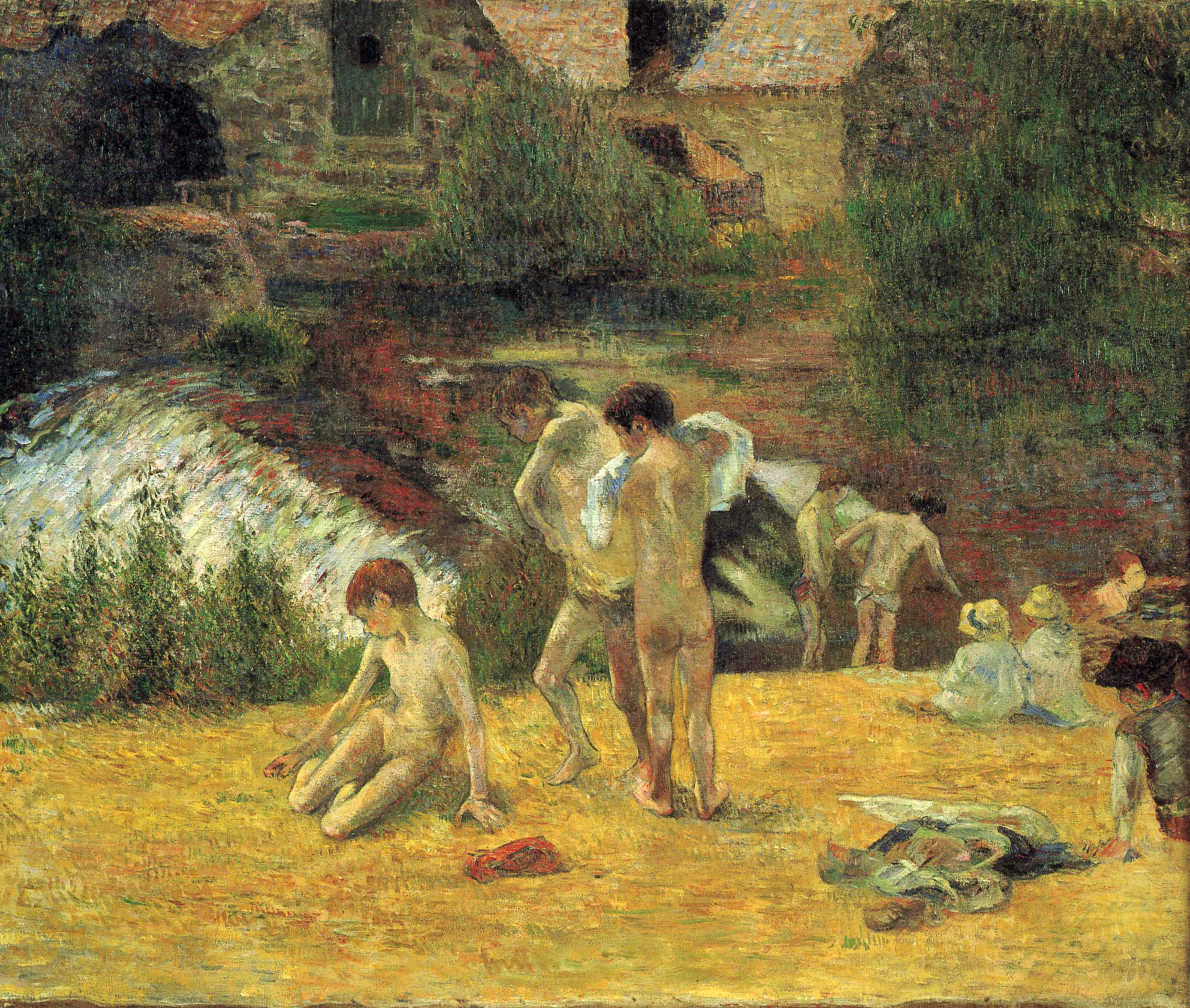 Reproduction du tableau « La Baignade au moulin du Bois D'Amour - Paul Gauguin » par Alpha Reproduction en peinture à l’huile