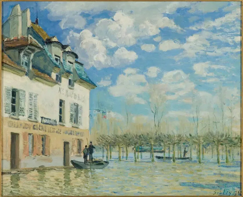 La Barca durante l'inondazione, Port-Marly - Alfred Sisley