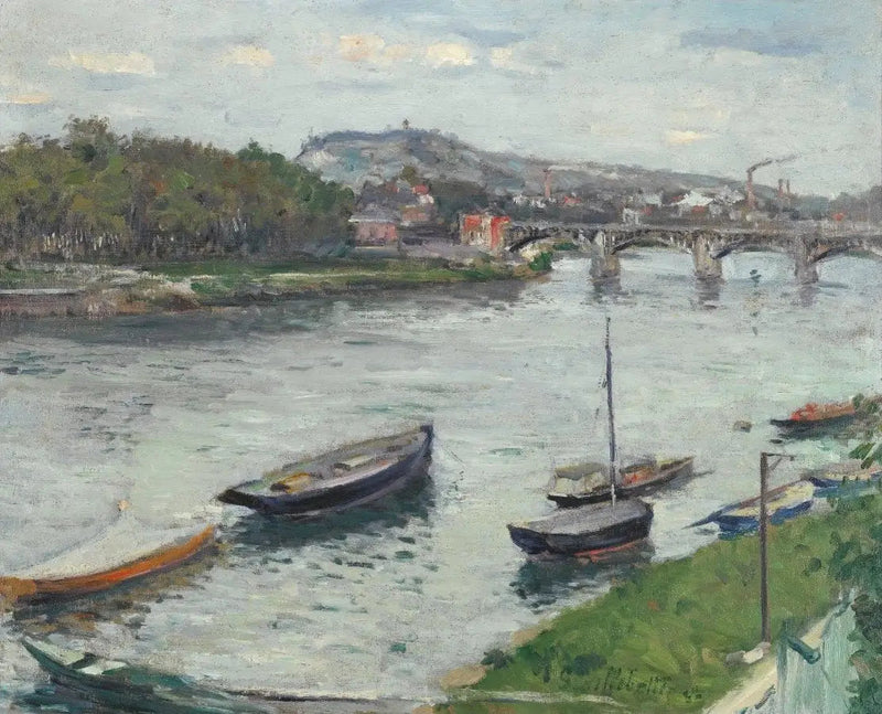 La Riva e il Ponte di Argenteuil - Gustave Caillebotte