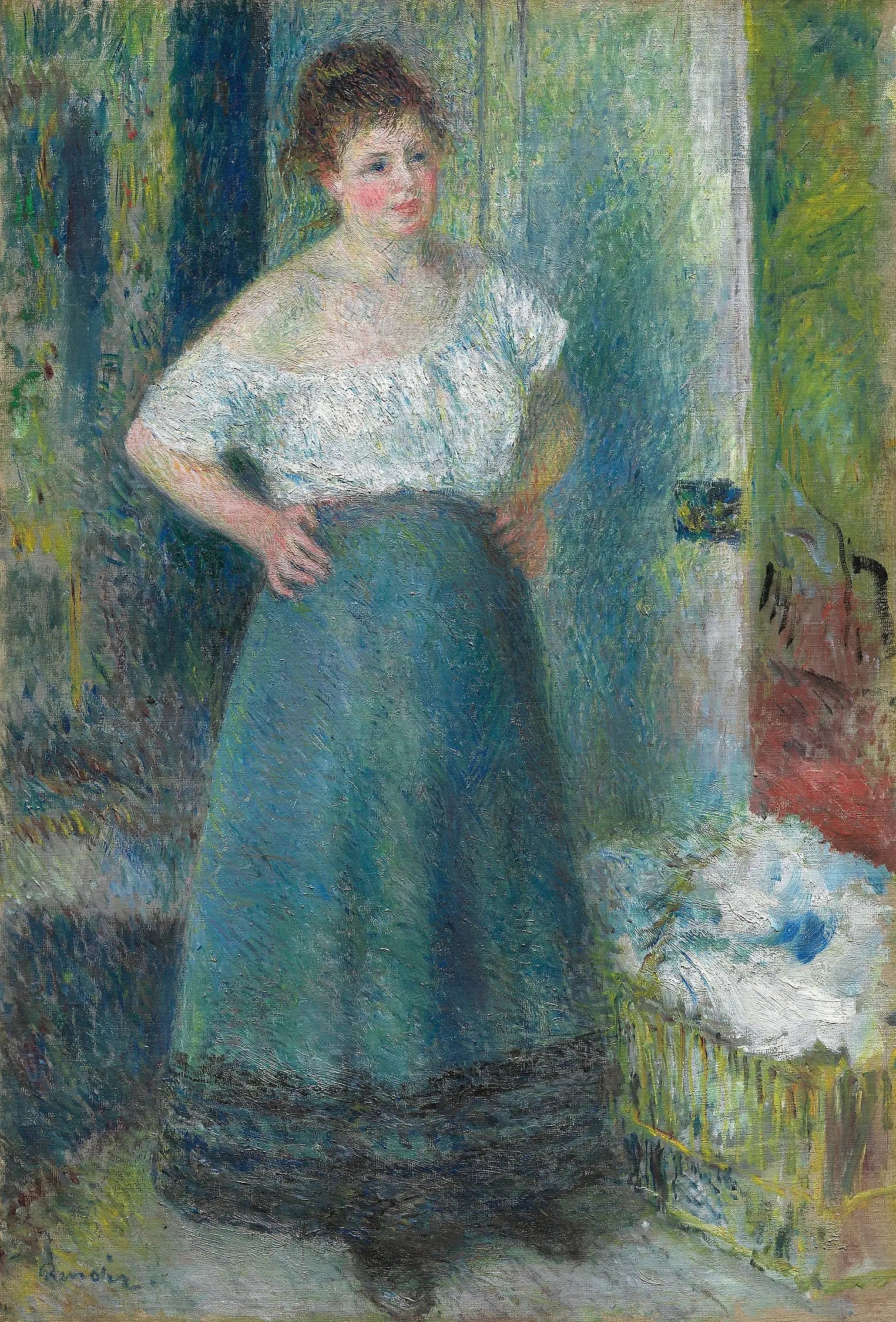 La blanchisseuse - Pierre-Auguste Renoir image 1 reproduction artisanale de tableau