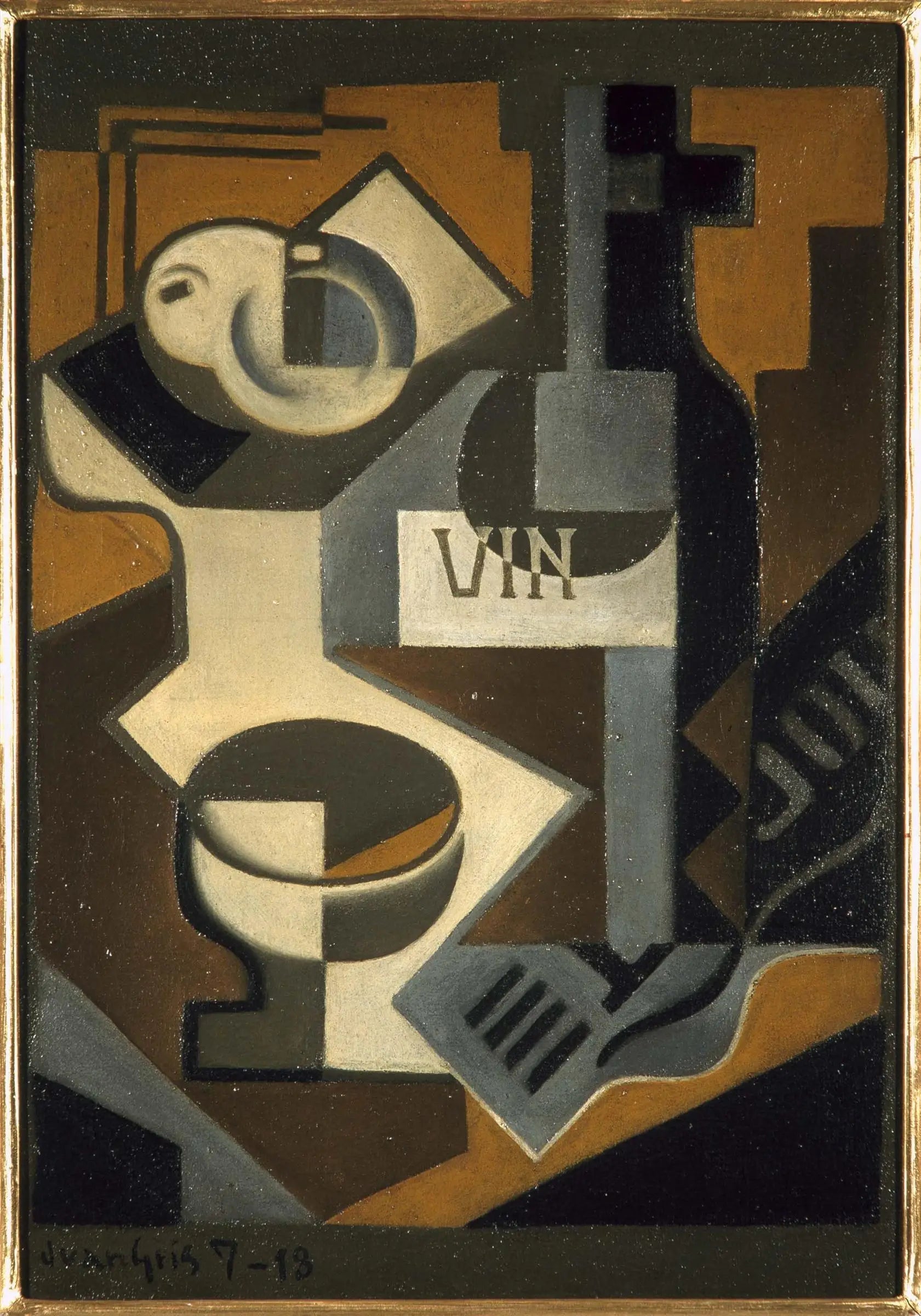 La bouteille de vin - Juan Gris image 1 tableau peint à l’huile sur toile