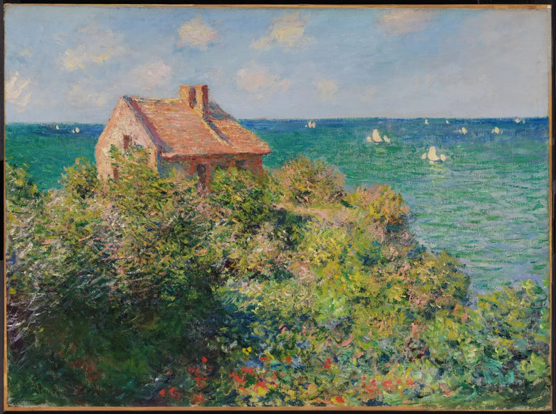 La capanna dei pescatori sulle scogliere di Varengeville - Claude Monet
