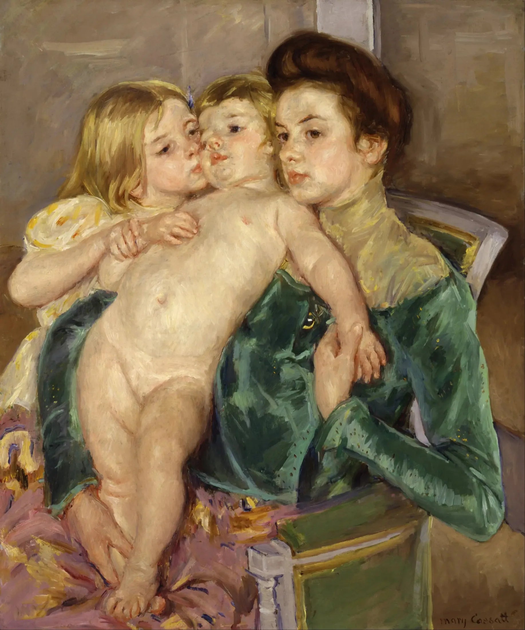 La Caresse - Mary Cassatt image 1 copie de tableau peinte à la main