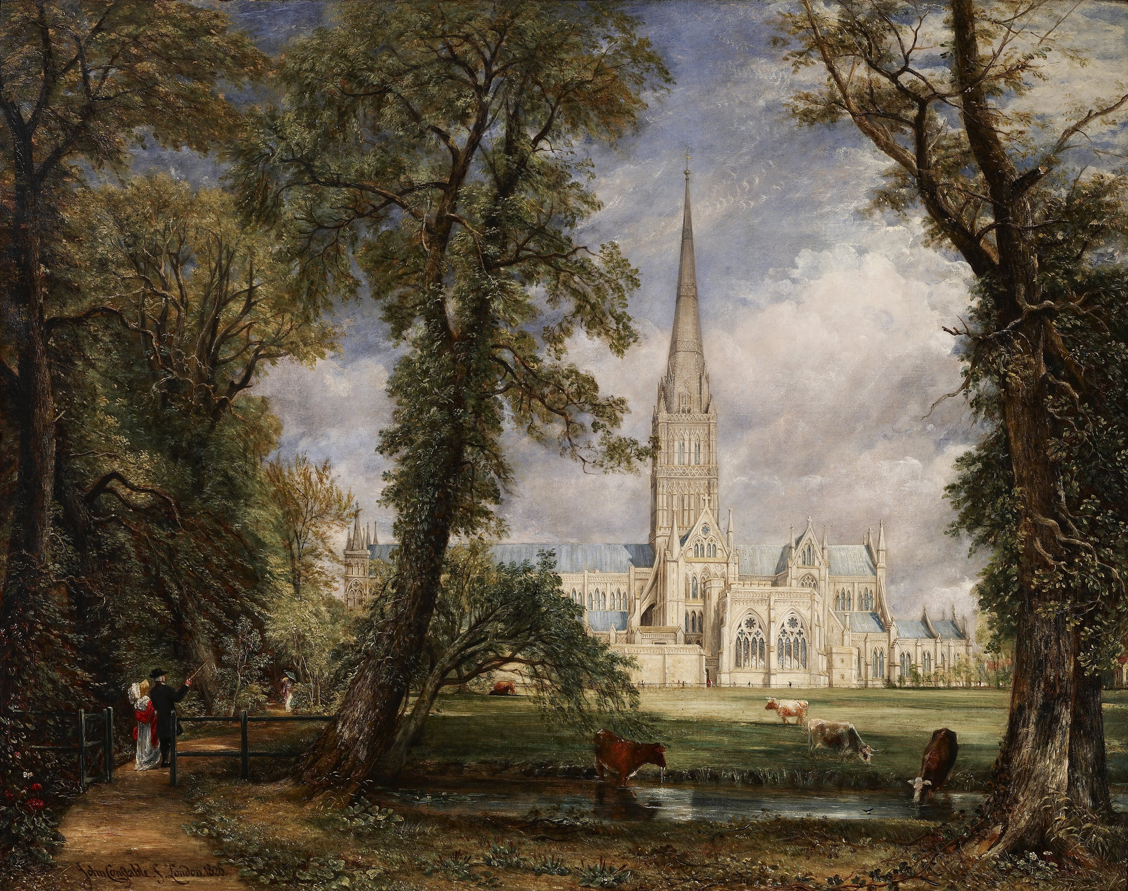La Cathédrale de Salisbury vues des jardins de l’évêque - John Constable - Alpha Reproduction