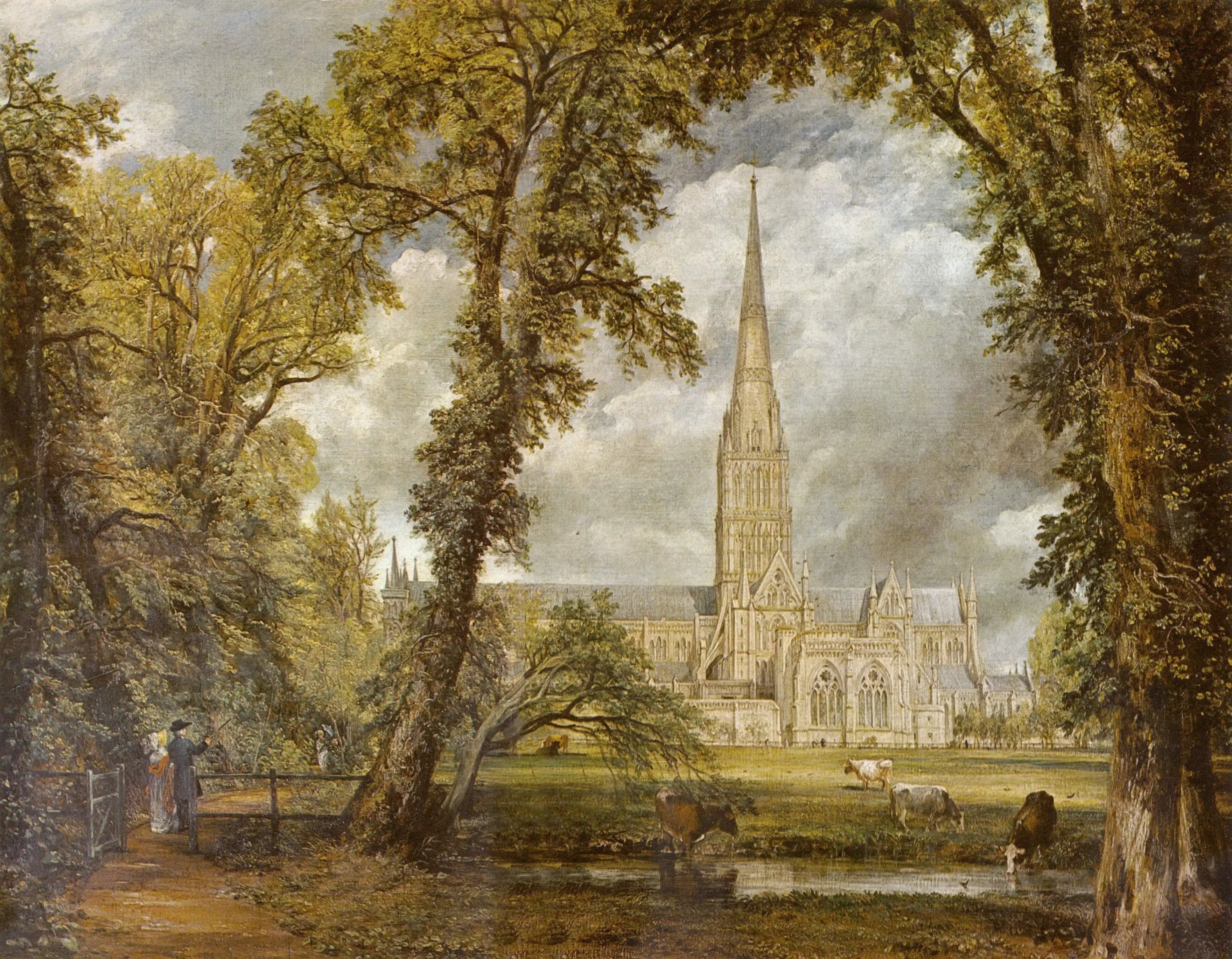 La Cathédrale de Salisbury vues des jardins de l’évêque - John Constable - Alpha Reproduction