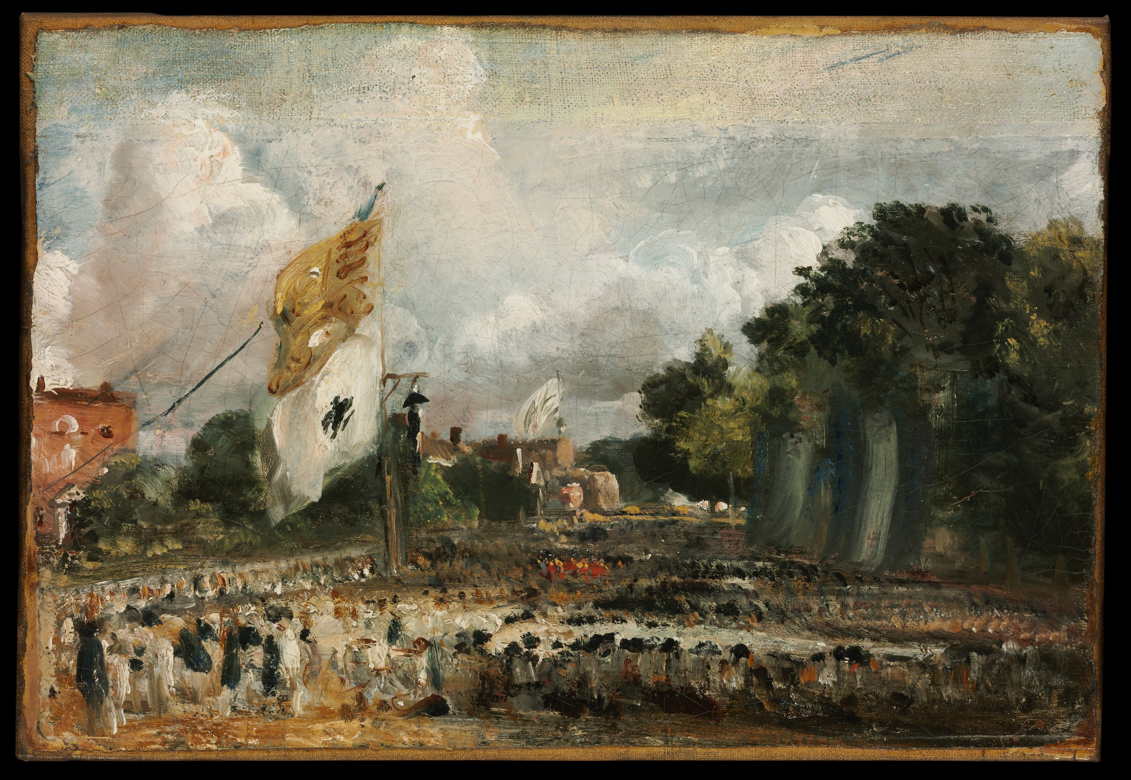 La célébration à East Bergholt de la paix de 1814 conclue à Paris entre la France et les puissances alliées - John